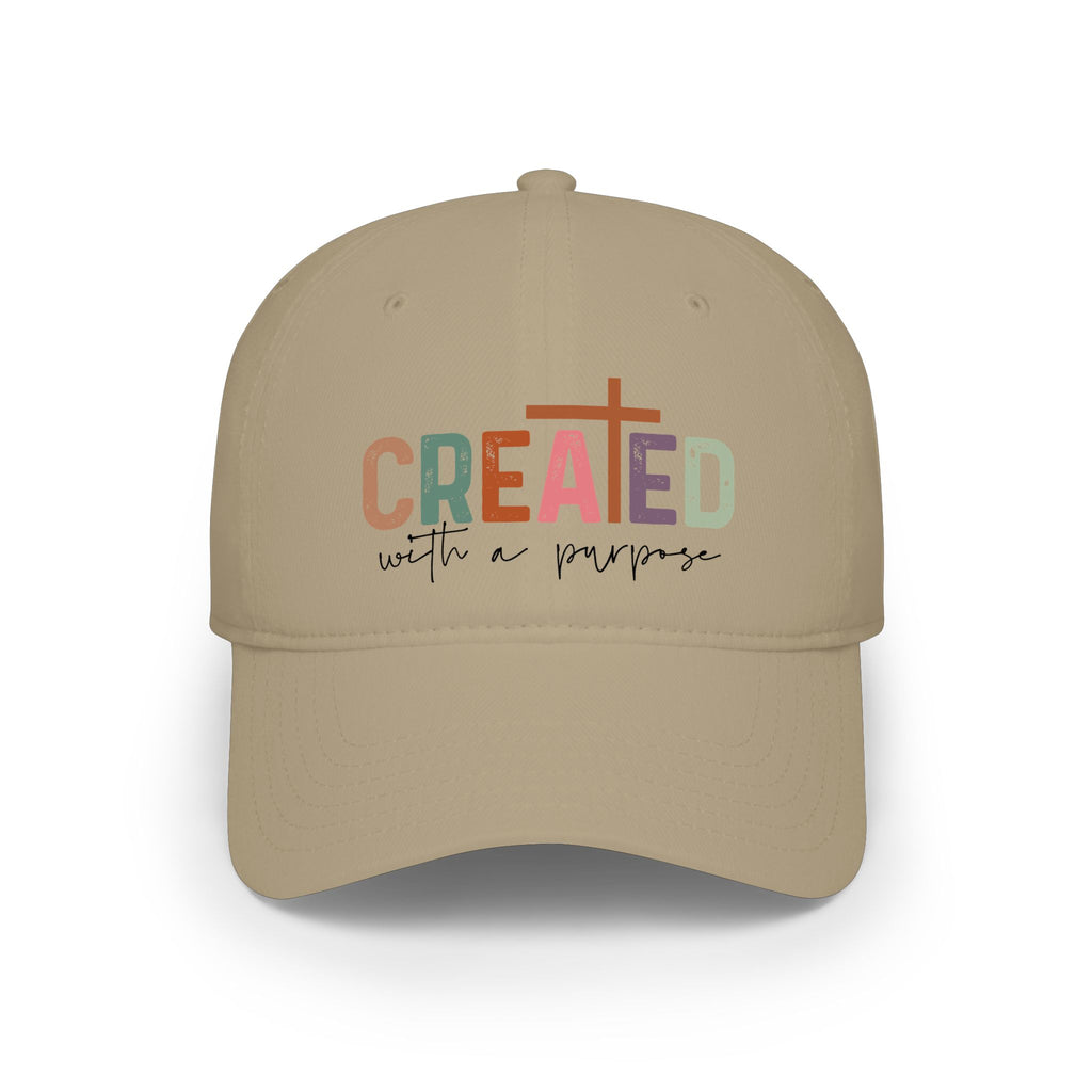 Created With a Purpose Baseball Cap — Christian Faith Hat for Women — Inspirational Cross Cap Gift