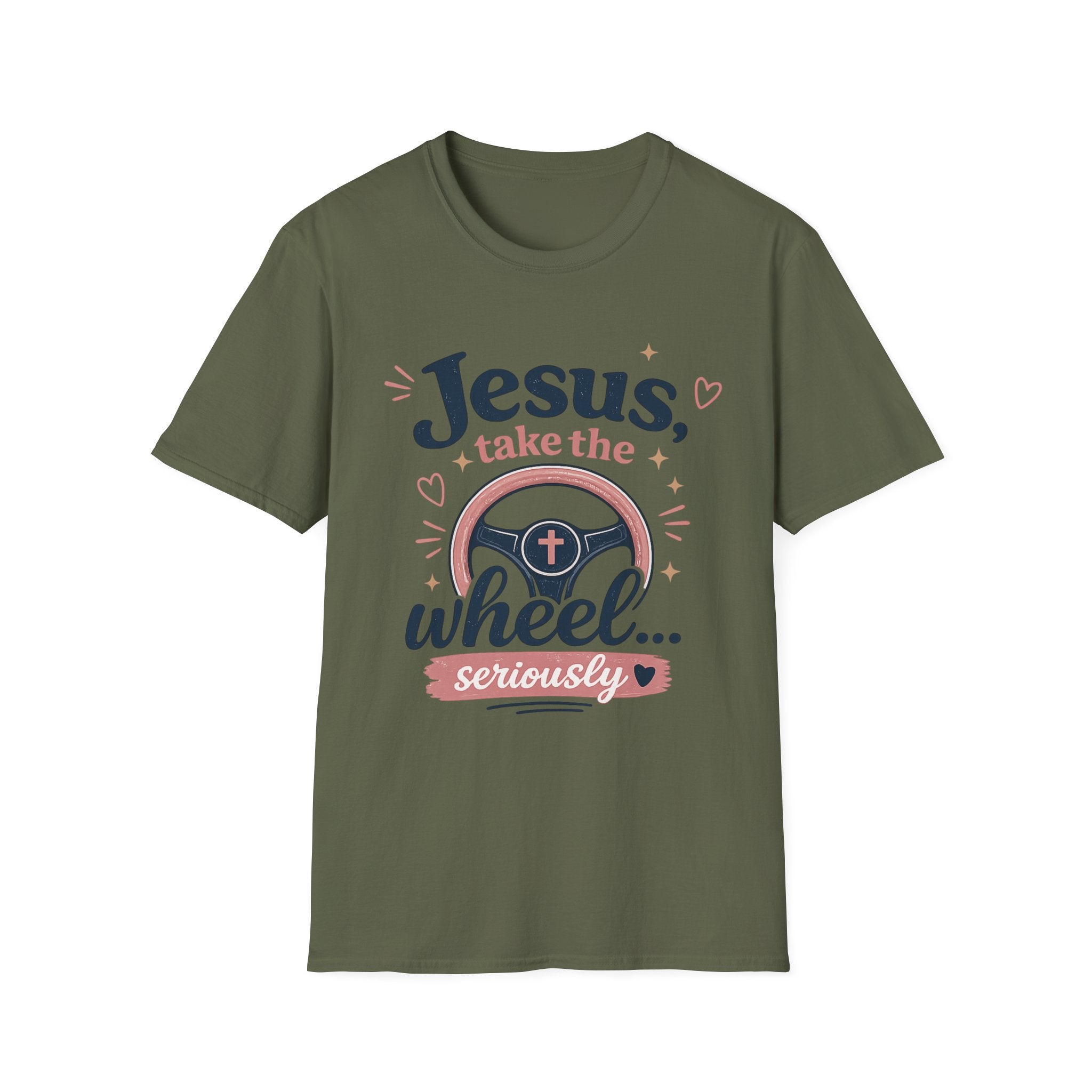 Jesus Take the Wheel T-Shirt — Funny Christian Gift for Women — Faith Humor Tee