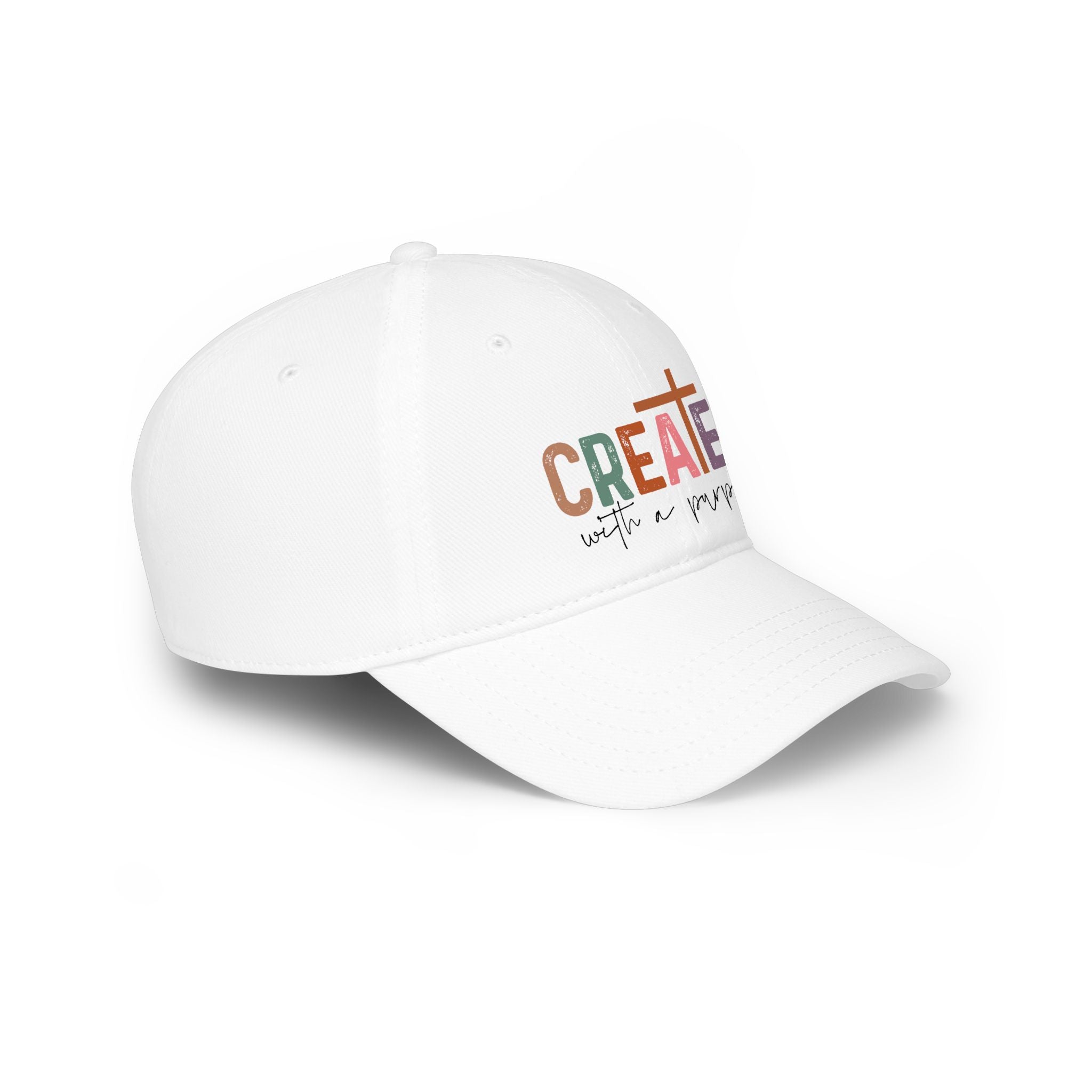 Created With a Purpose Baseball Cap — Christian Faith Hat for Women — Inspirational Cross Cap Gift