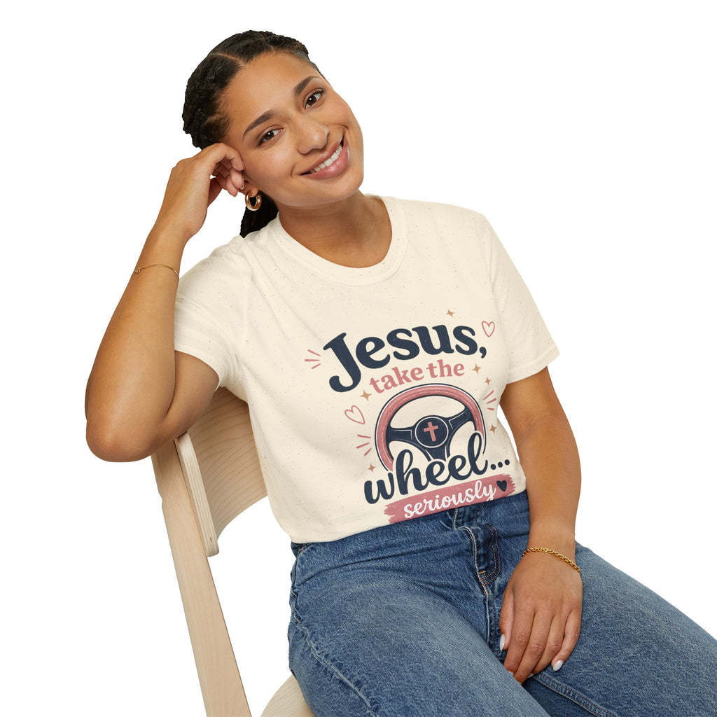 Jesus Take the Wheel T-Shirt — Funny Christian Gift for Women — Faith Humor Tee
