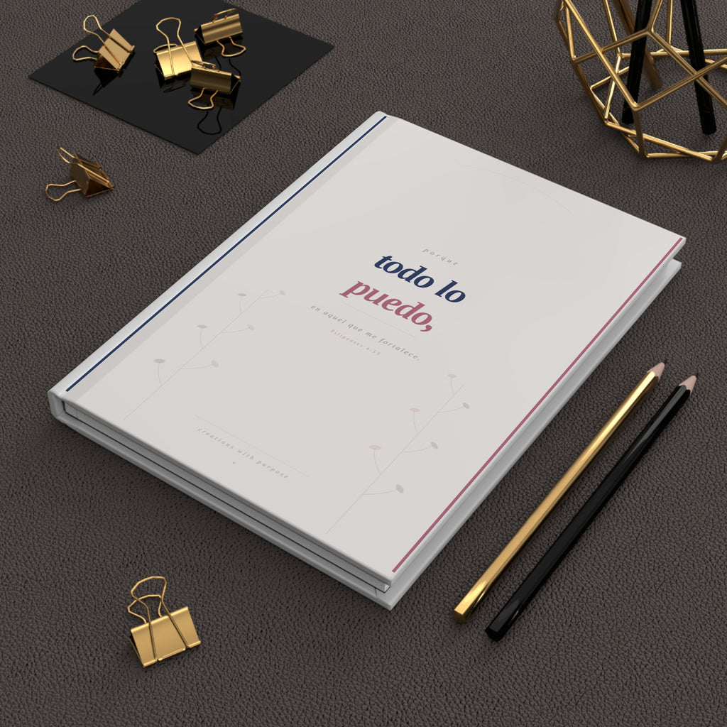 Hardcover Journal — Spanish Inspirational 'todo lo puedo' Motivational Notebook