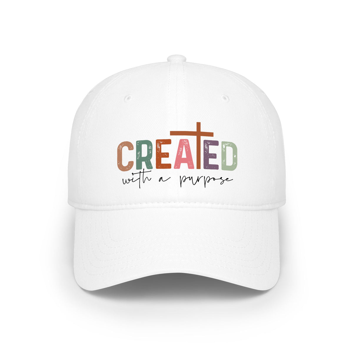 Created With a Purpose Baseball Cap — Christian Faith Hat for Women — Inspirational Cross Cap Gift