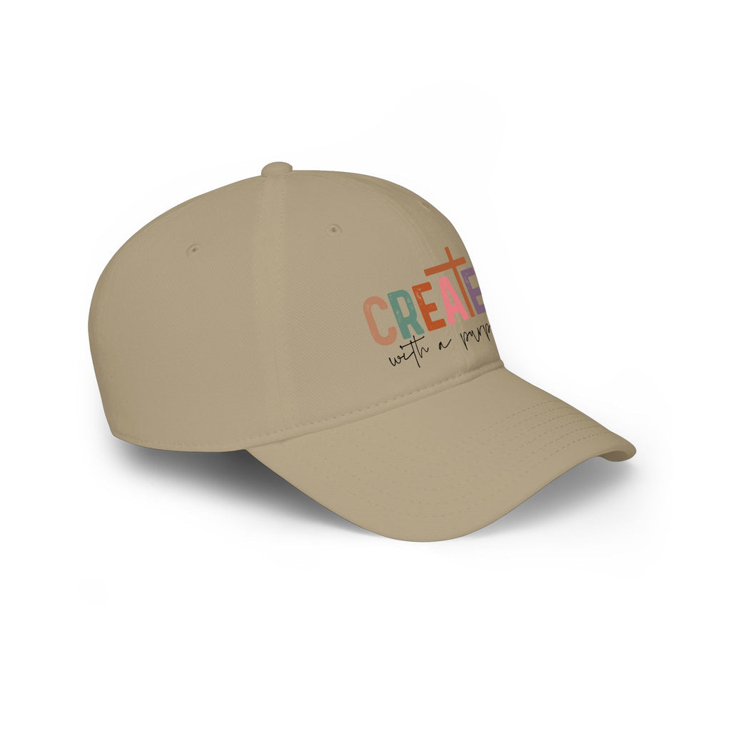 Created With a Purpose Baseball Cap — Christian Faith Hat for Women — Inspirational Cross Cap Gift