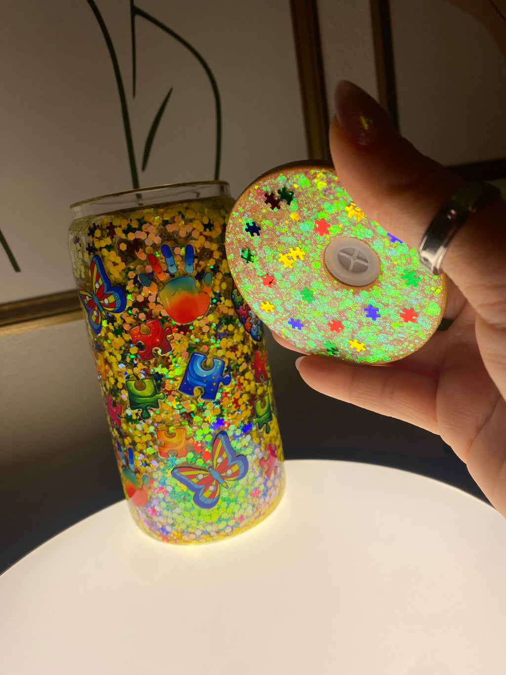Celebrate Minds of All Kinds Snow Globe Cup | Autism Awareness Tumbler