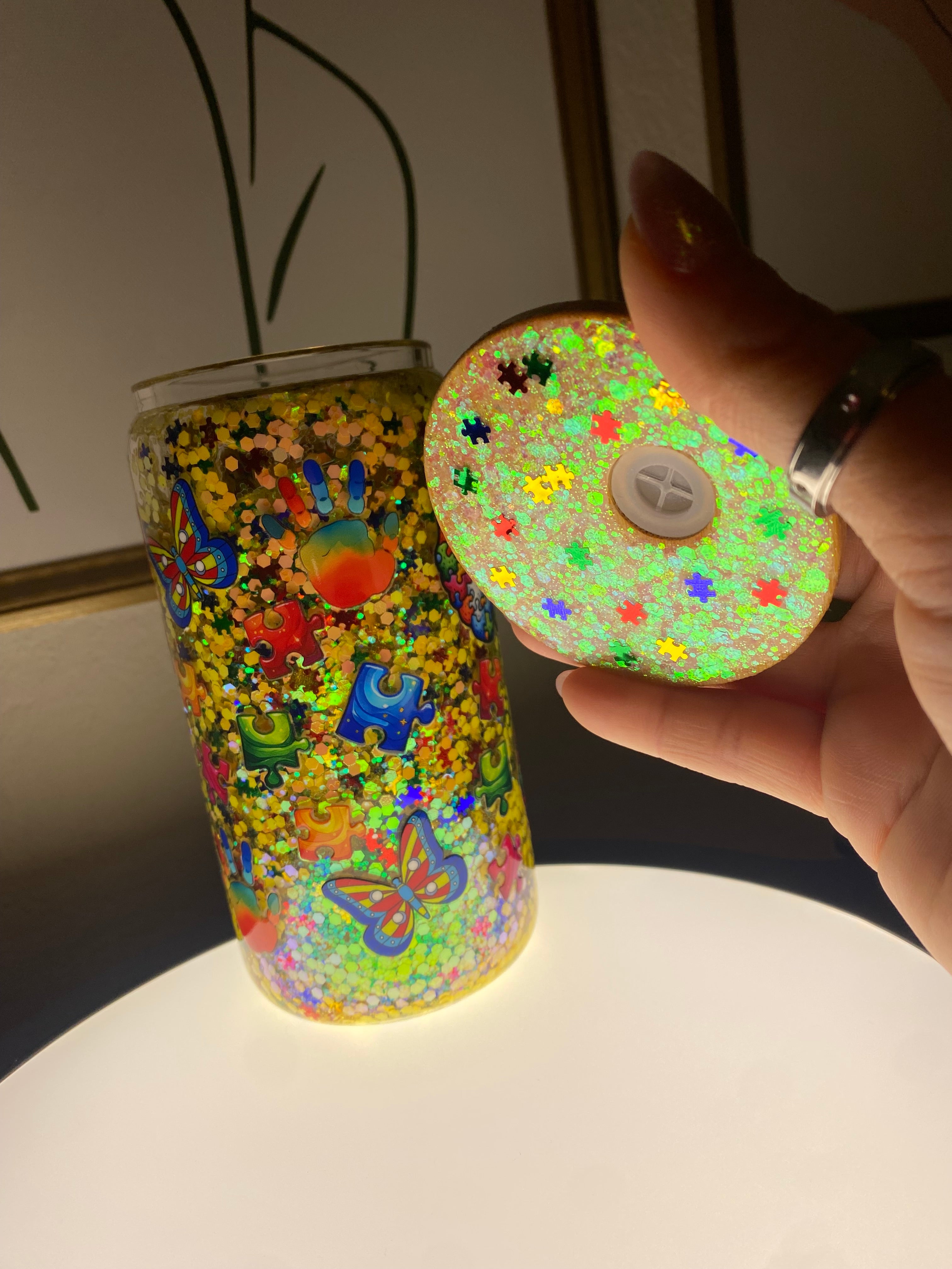 Celebrate Minds of All Kinds Snow Globe Cup | Autism Awareness Tumbler